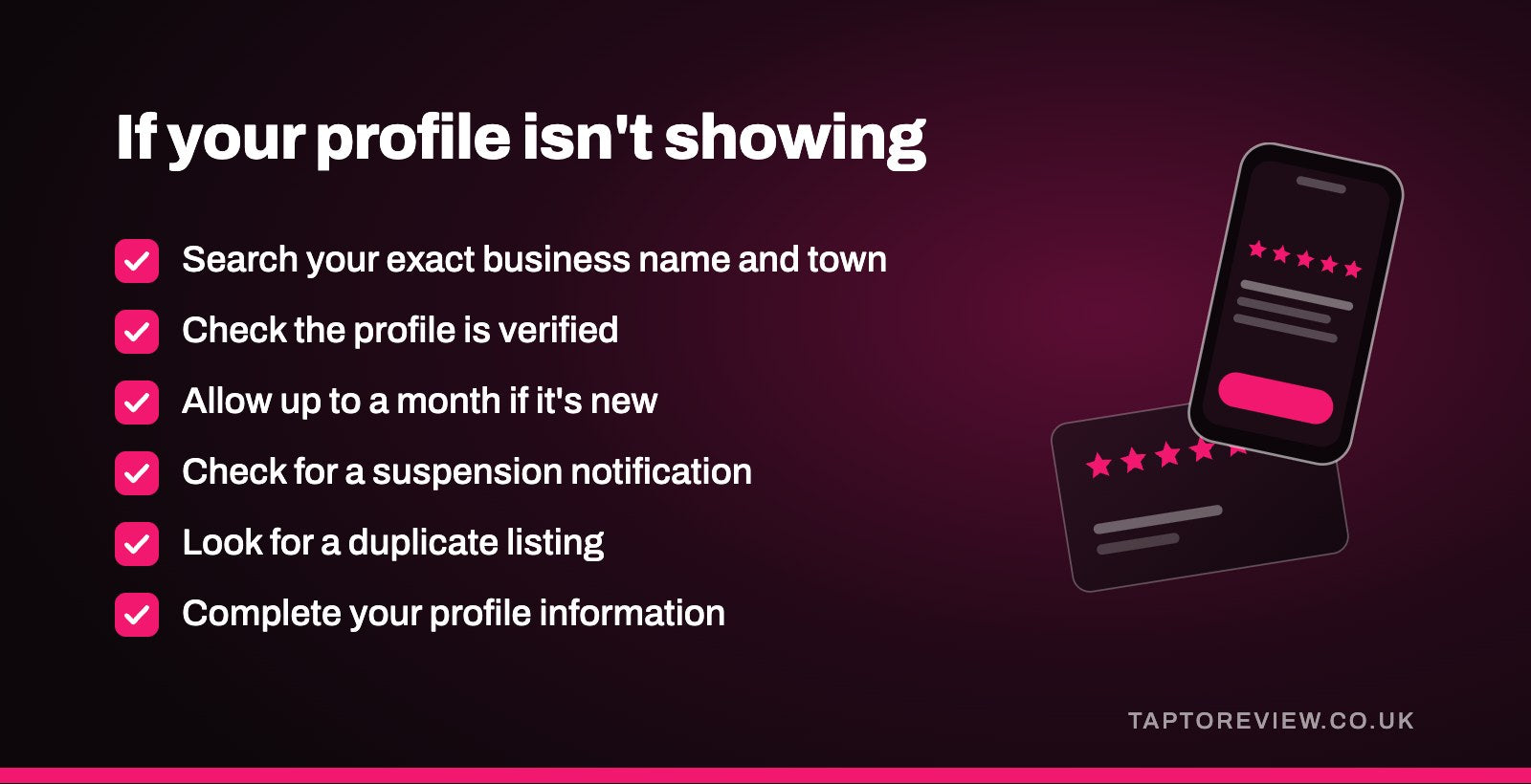 If your profile isn't showing