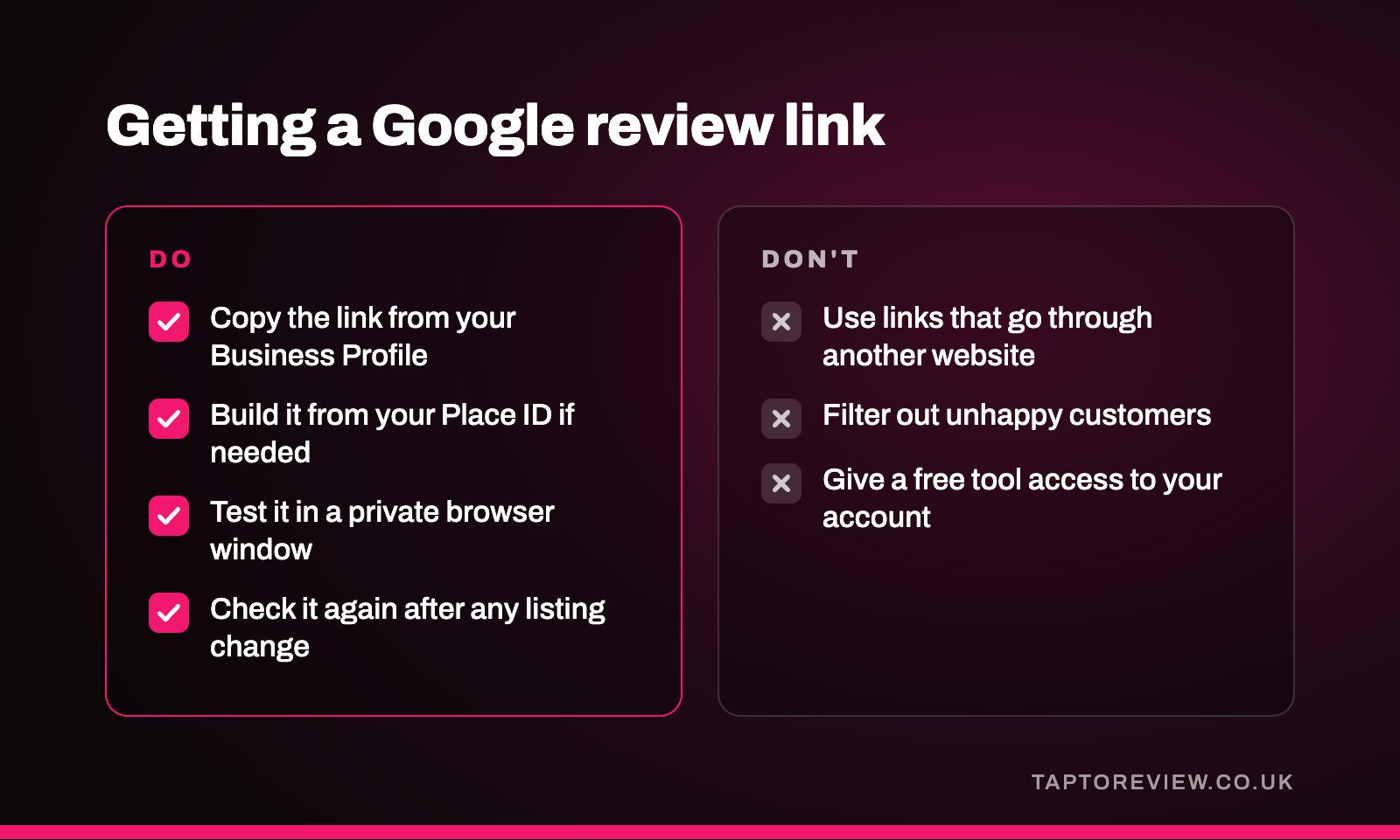 Getting a Google review link