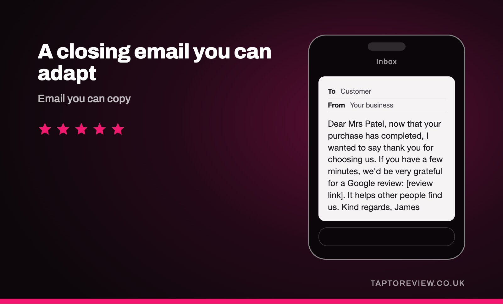 A closing email you can adapt