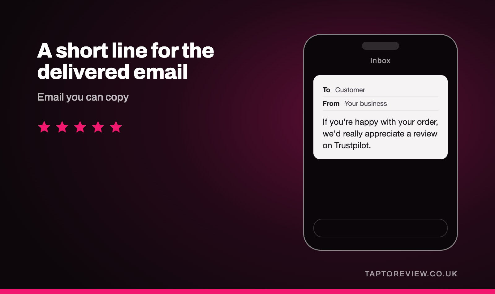A short line for the delivered email