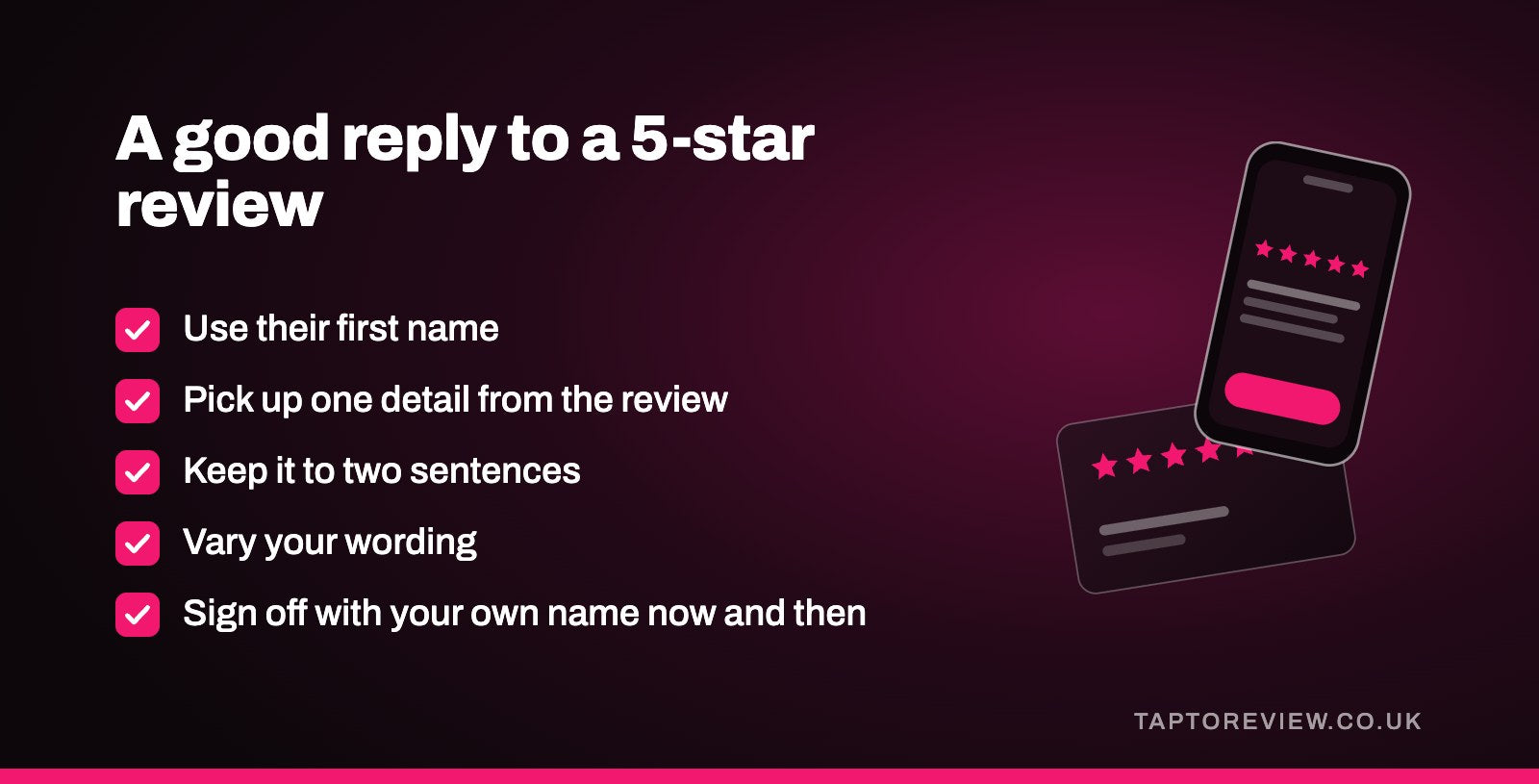 A good reply to a 5-star review