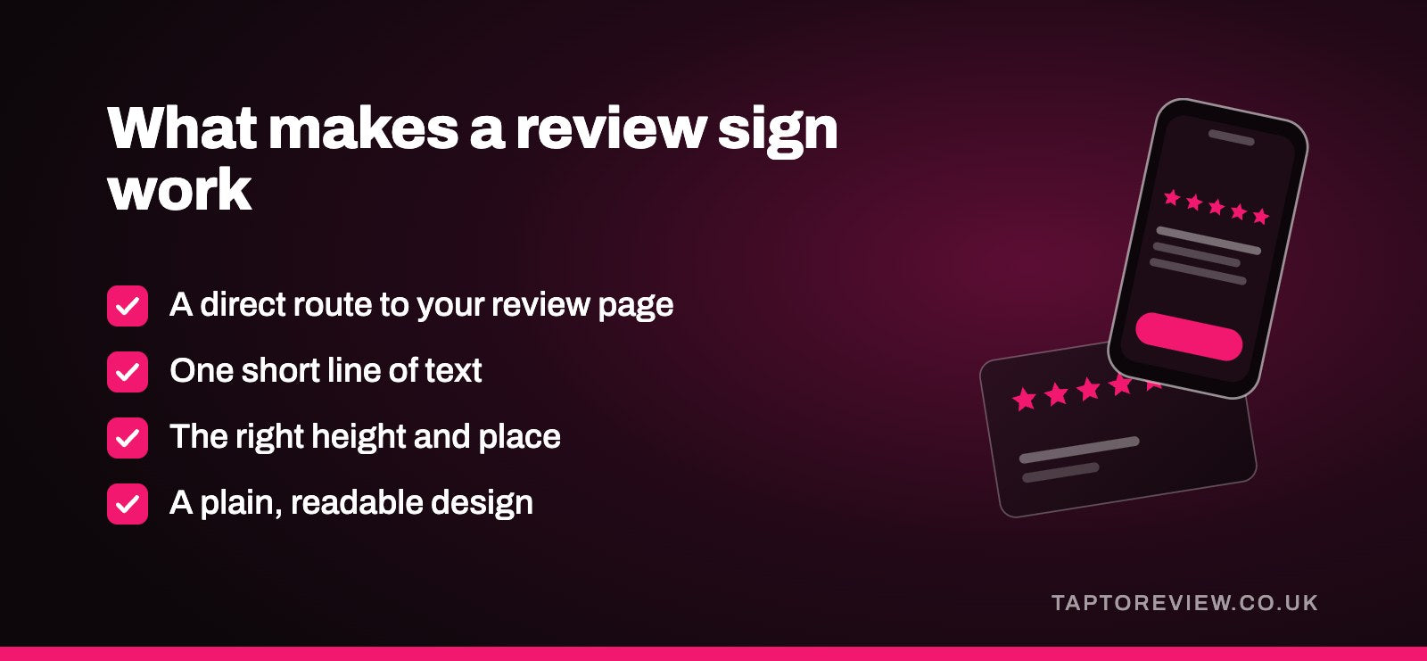 What makes a review sign work