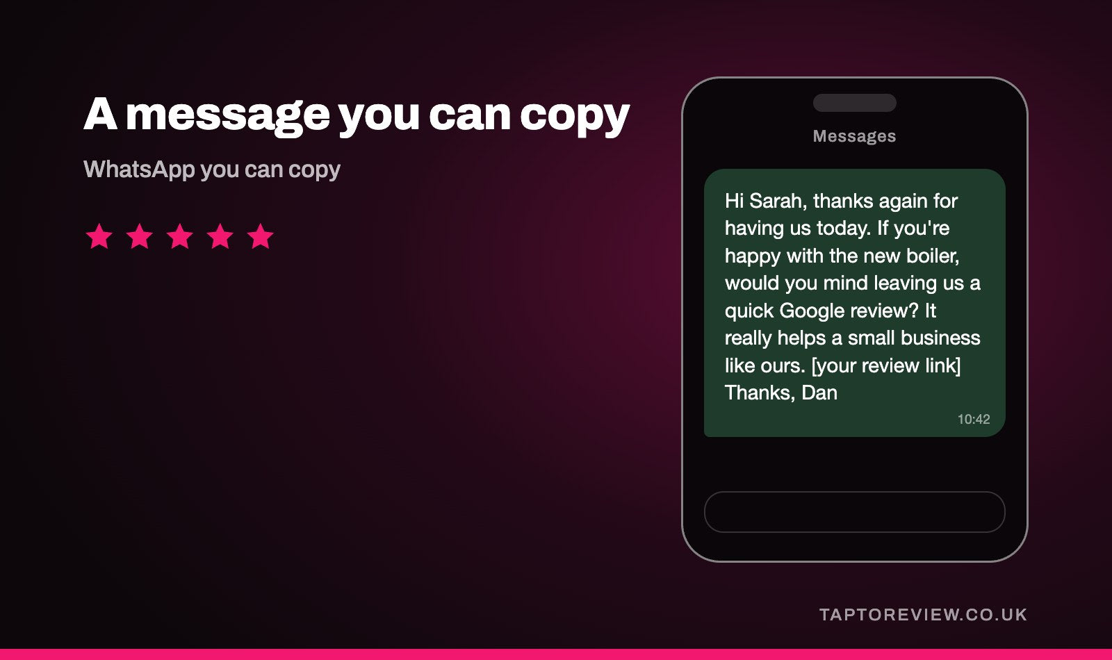 A message you can copy