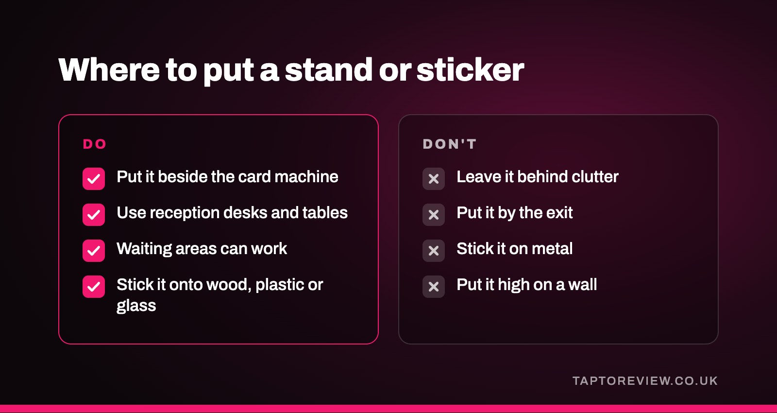 Where to put a stand or sticker